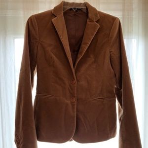 Theory Camel Velvet Two Button Lined Jacket Sz 2